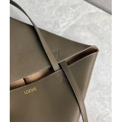 Loewe Medium Puzzle Fold Tote Bag in Dark Green Calfskin 435