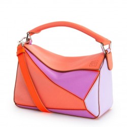 Loewe Small Puzzle Bag In Grapefruit/Mauve/Lilas Calfskin 514