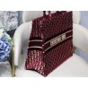 Dior Large Book Tote In Bordeaux Oblique Embroidered Velvet 701