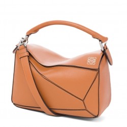 Loewe Small Puzzle Bag In Brown Calfskin Leather 143
