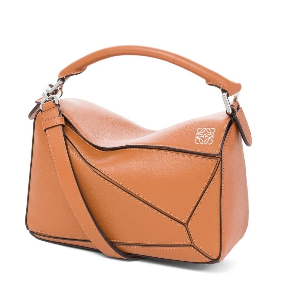 Loewe Small Puzzle Bag In Brown Calfskin Leather 143