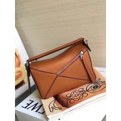 Loewe Small Puzzle Bag In Brown Calfskin Leather 143