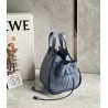 Loewe Mini Hammock Drawstring Bag In Blue Calfskin 174