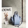 Loewe Mini Hammock Drawstring Bag In Blue Calfskin 174