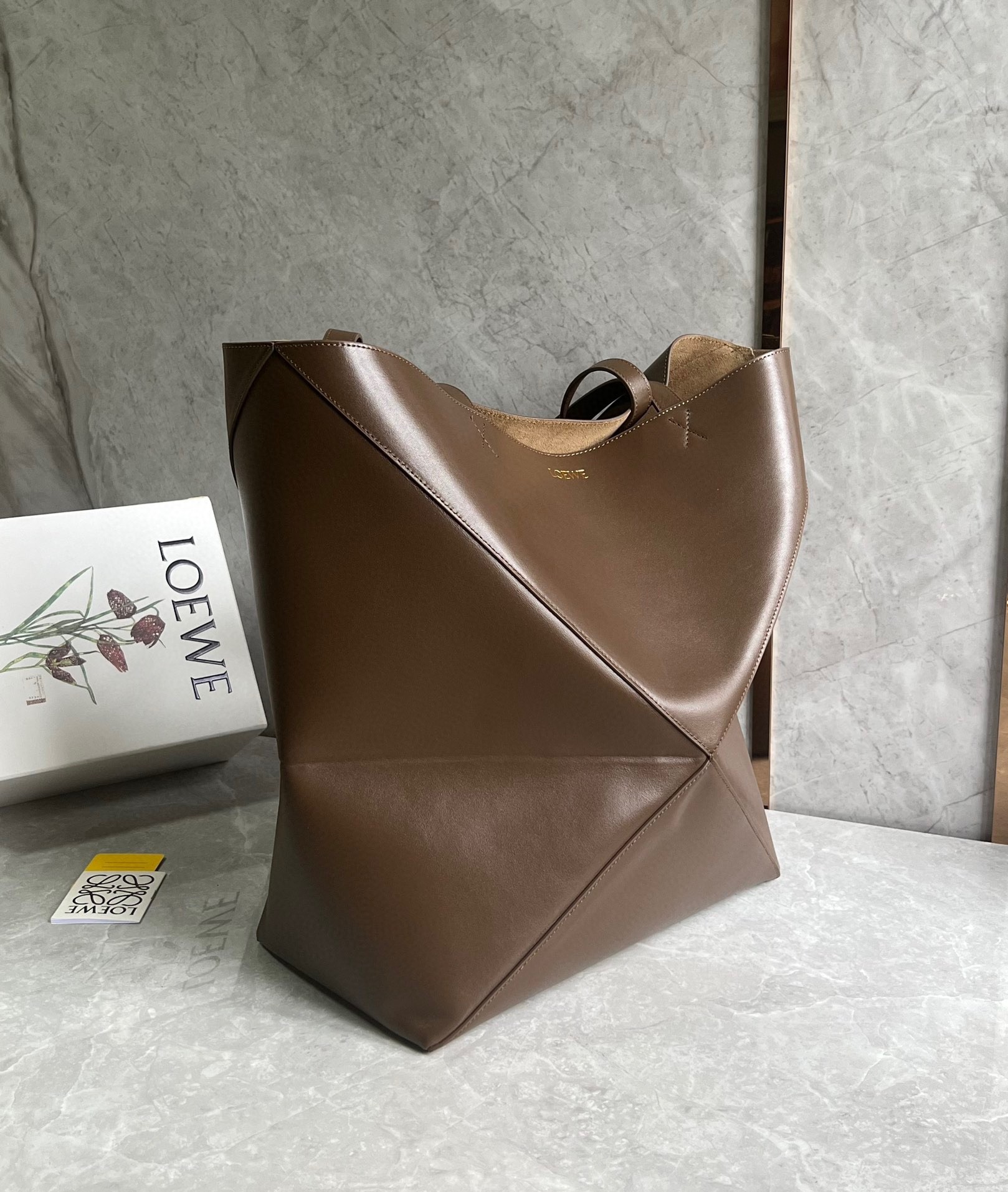 Loewe Large Puzzle Fold Tote Bag in Umber Calfskin 249