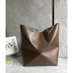 Loewe Large Puzzle Fold Tote Bag in Umber Calfskin 249