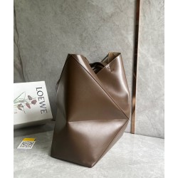 Loewe Large Puzzle Fold Tote Bag in Umber Calfskin 249