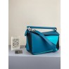 Loewe Small Puzzle Bag In Lagoon/Black/Blue Calfskin 292