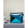 Loewe Small Puzzle Bag In Lagoon/Black/Blue Calfskin 292