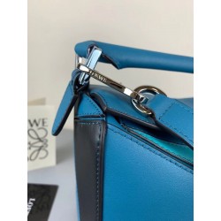 Loewe Small Puzzle Bag In Lagoon/Black/Blue Calfskin 292