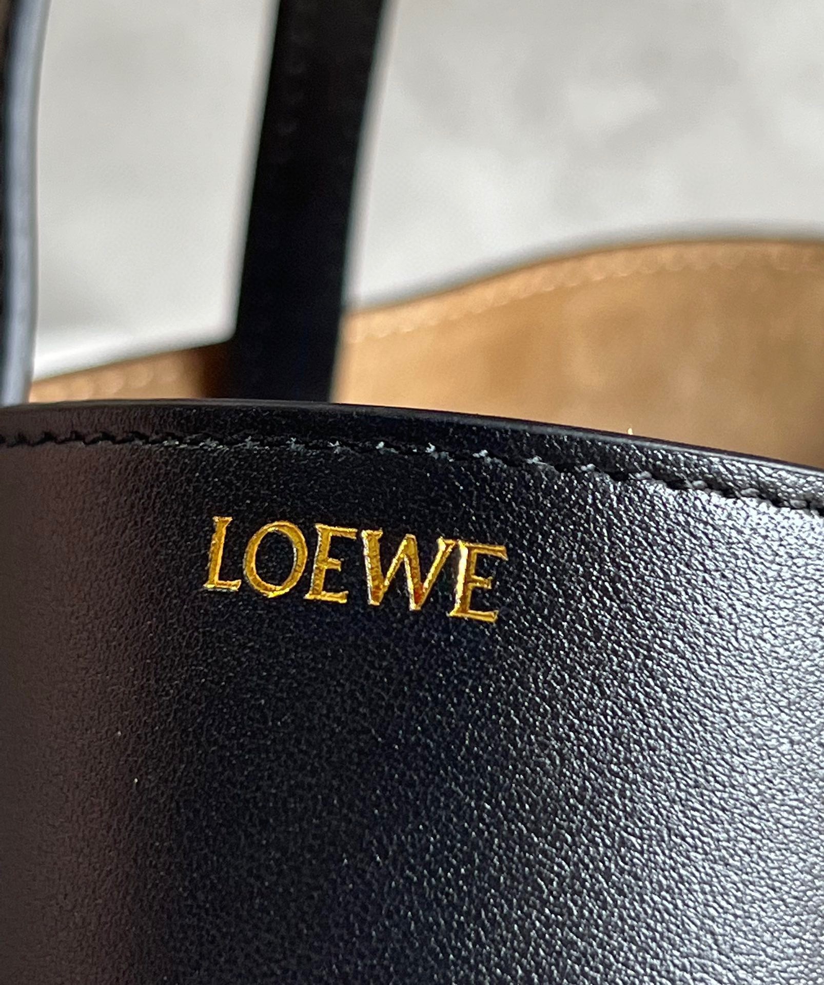 Loewe Mini Puzzle Fold Tote Bag in Black Calfskin 901