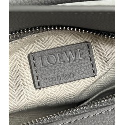 Loewe Puzzle Small Bag In Pearl Grey Grained Leather 938