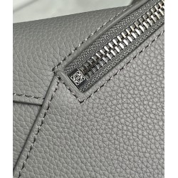 Loewe Puzzle Small Bag In Pearl Grey Grained Leather 938