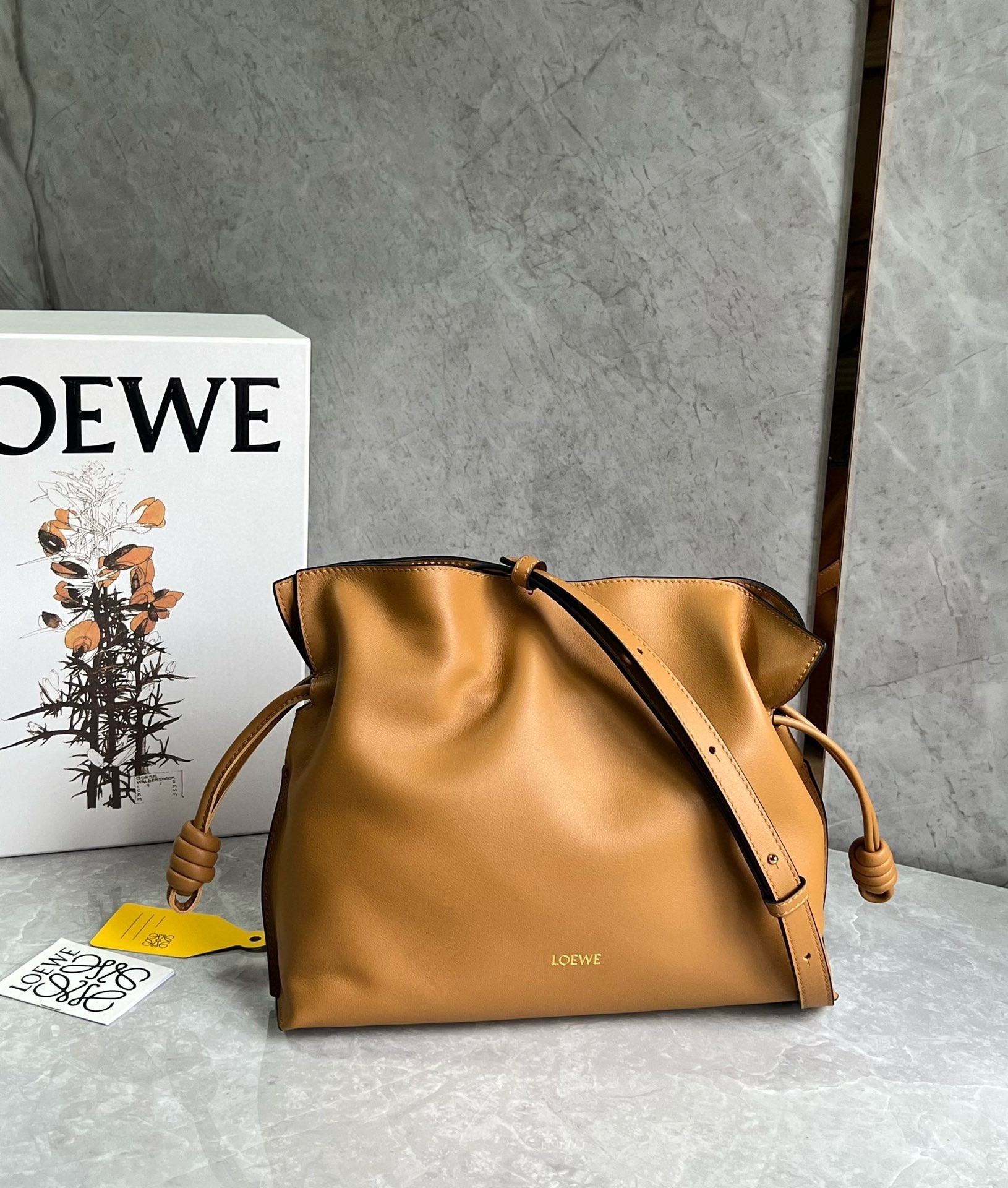 Loewe Flamenco Clutch Bag in Warm Desert Nappa Calfskin 965