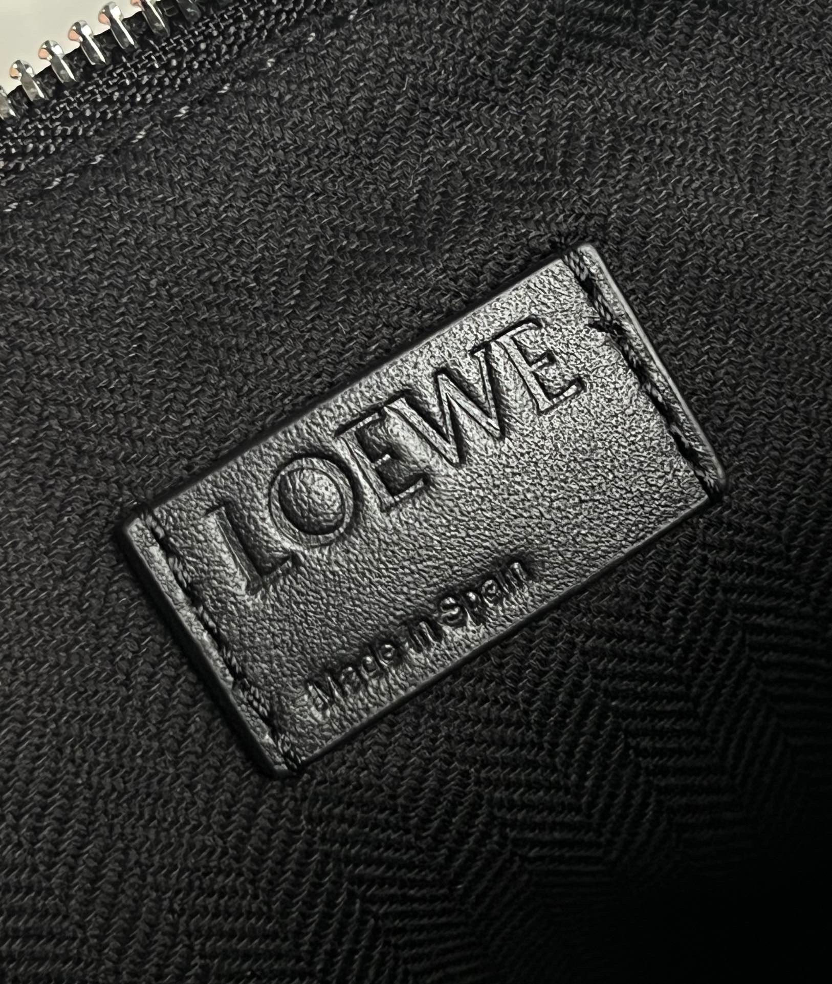 Loewe Cubi Small Bag in Black Calfskin and Jacquard 093