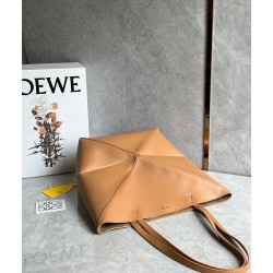 Loewe Medium Puzzle Fold Tote Bag in Tan Calfskin 132