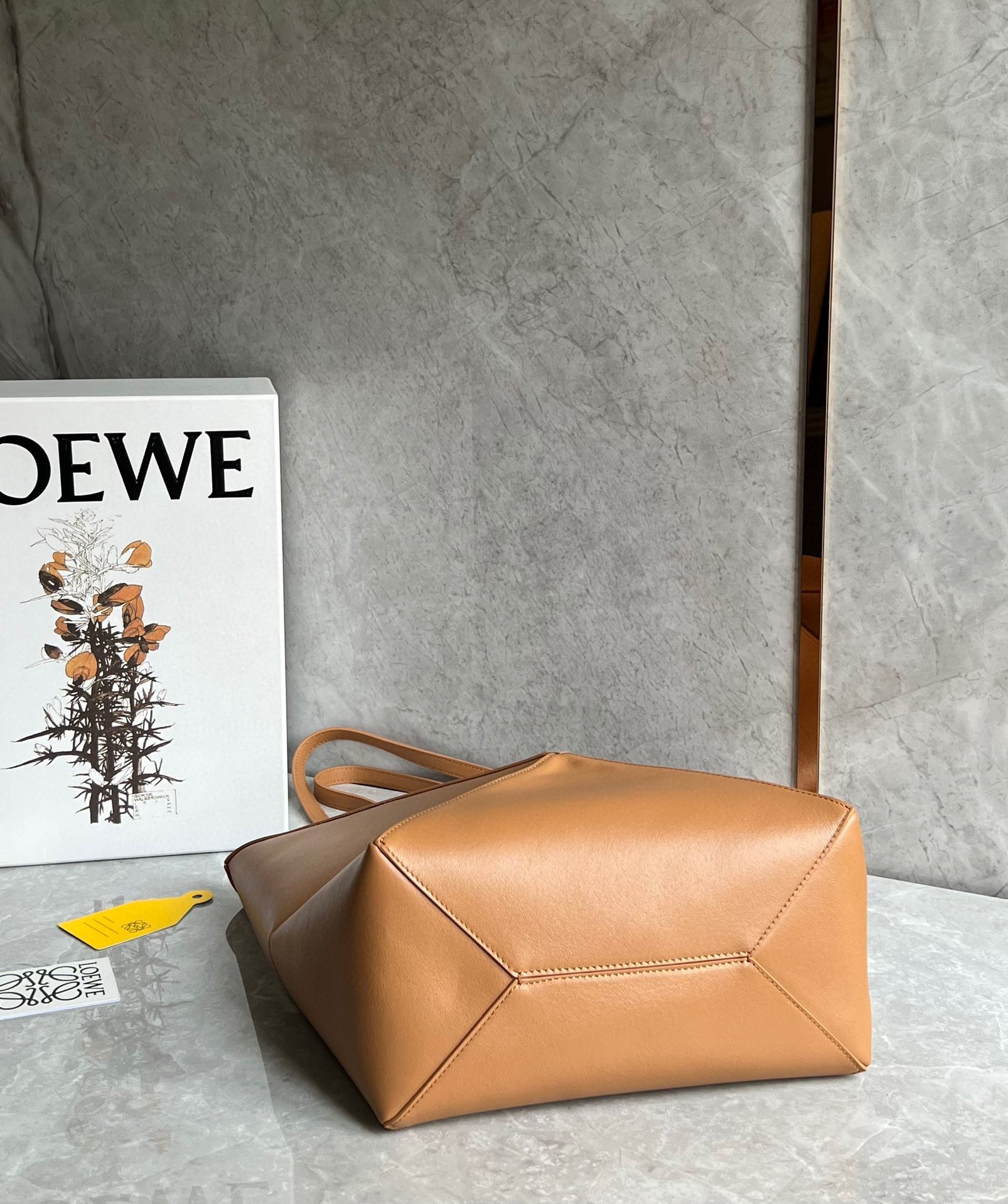 Loewe Medium Puzzle Fold Tote Bag in Tan Calfskin 132