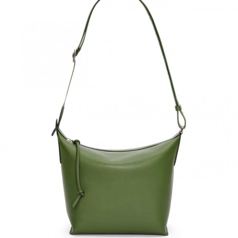 Loewe Cubi Small Bag in Green Calfskin and Jacquard  181