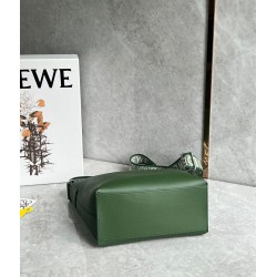 Loewe Cubi Small Bag in Green Calfskin and Jacquard  181