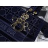 Dior Medium Lady D-Lite Bag In Blue Embroidered Velvet 491