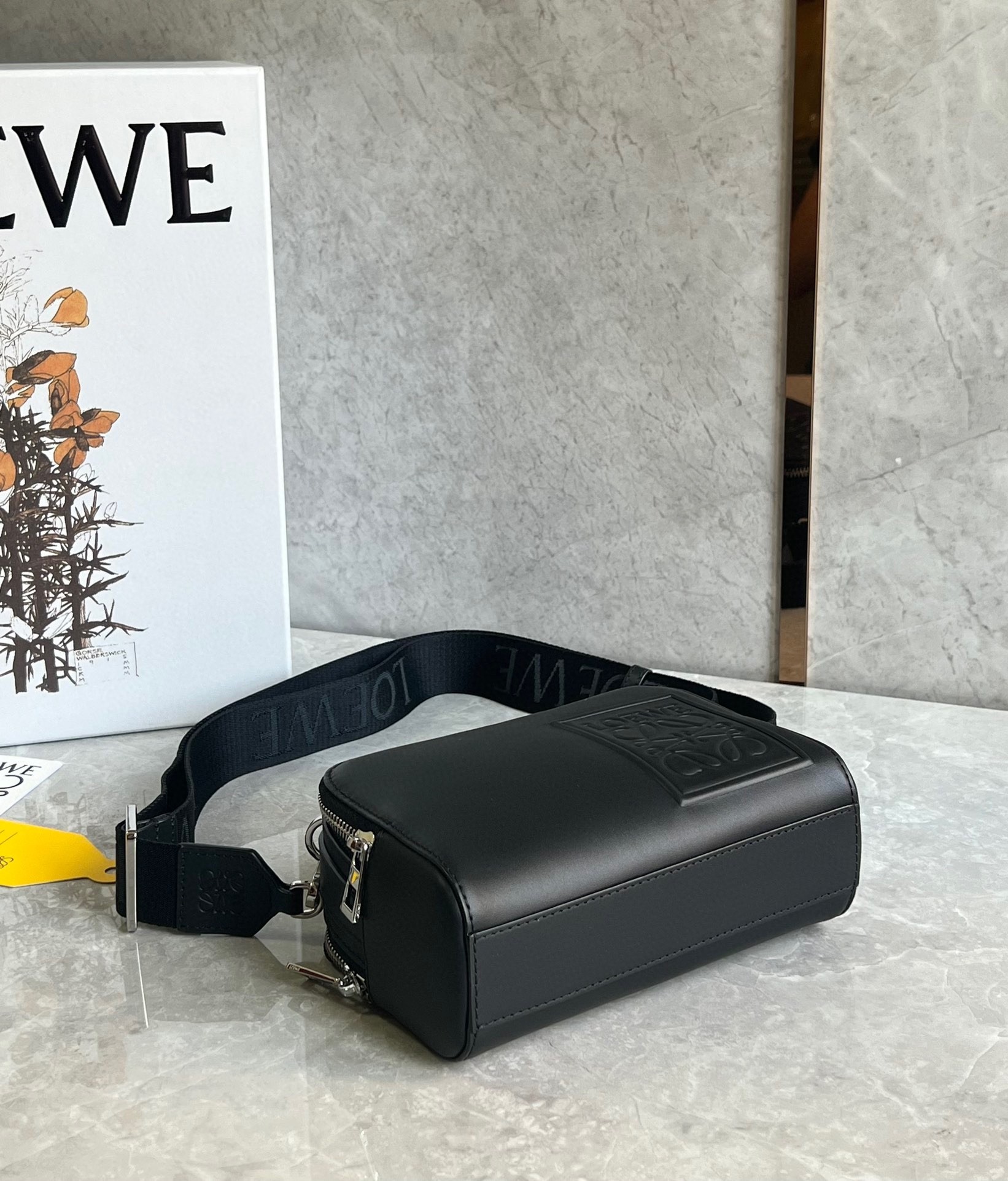 Loewe Mini Camera Crossbody Bag in Black Calfskin 231