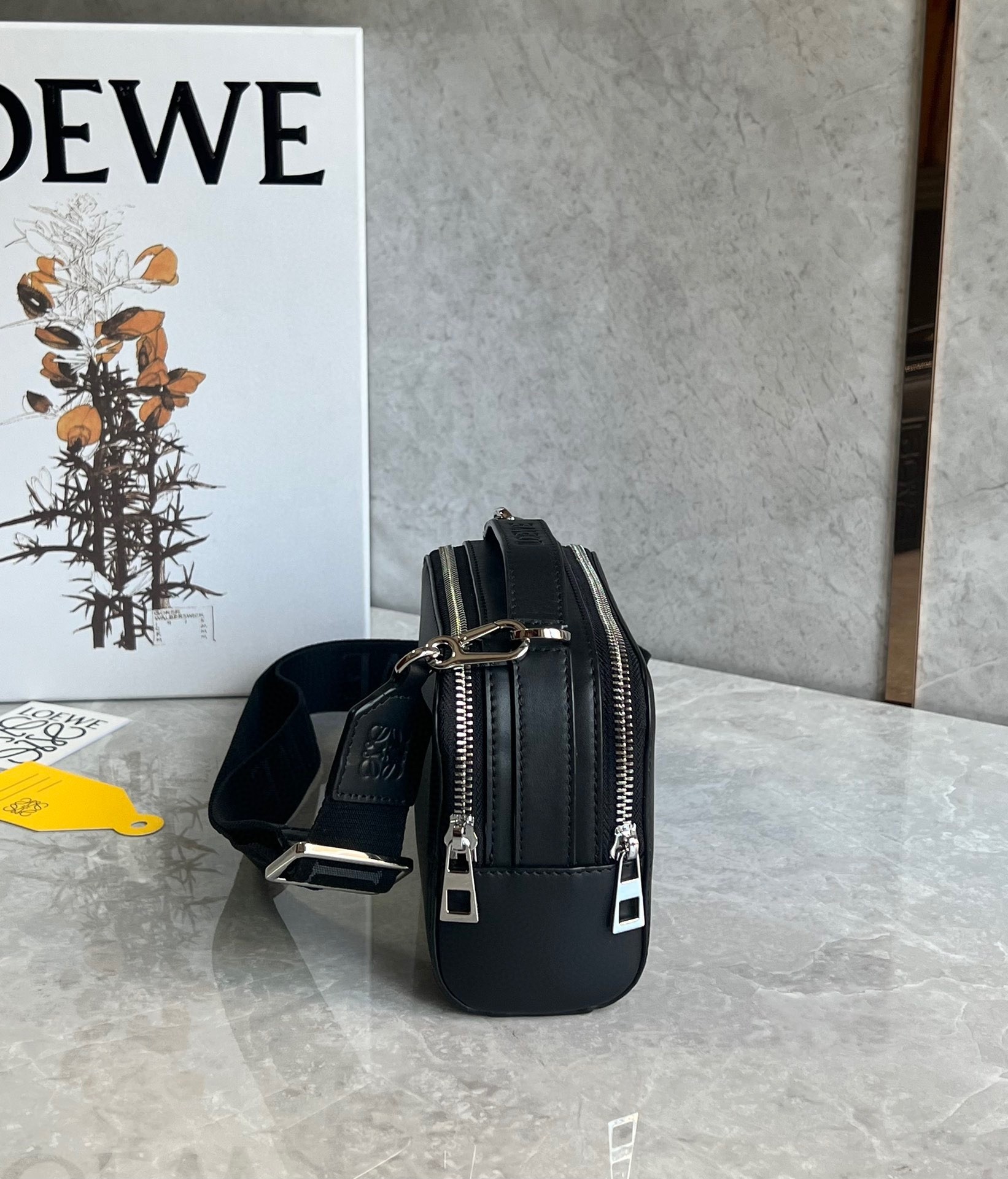 Loewe Mini Camera Crossbody Bag in Black Calfskin 231