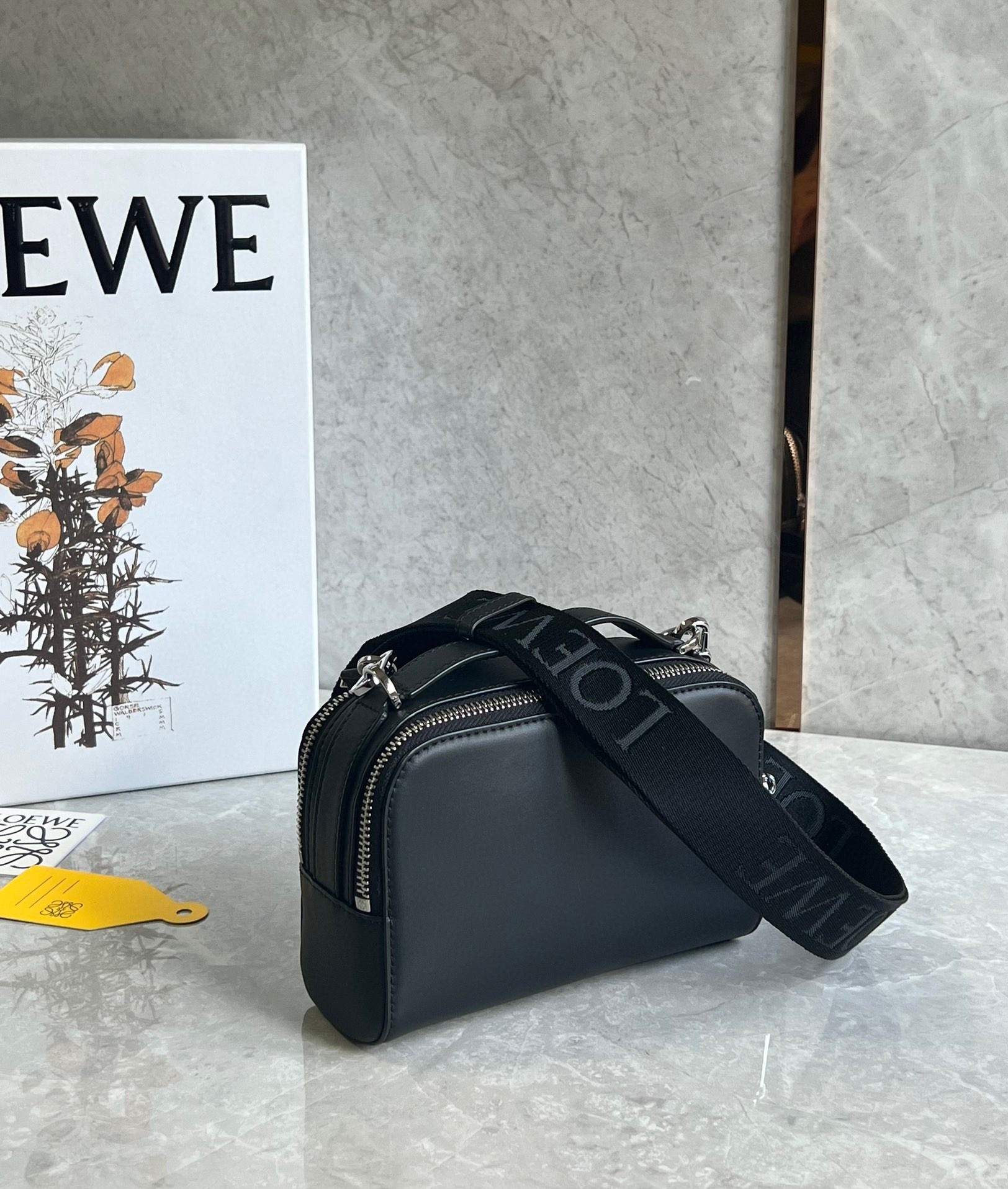 Loewe Mini Camera Crossbody Bag in Black Calfskin 231