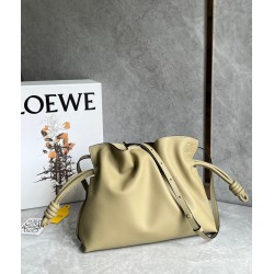 Loewe Flamenco Clutch Bag In Clay Green Calfskin 268