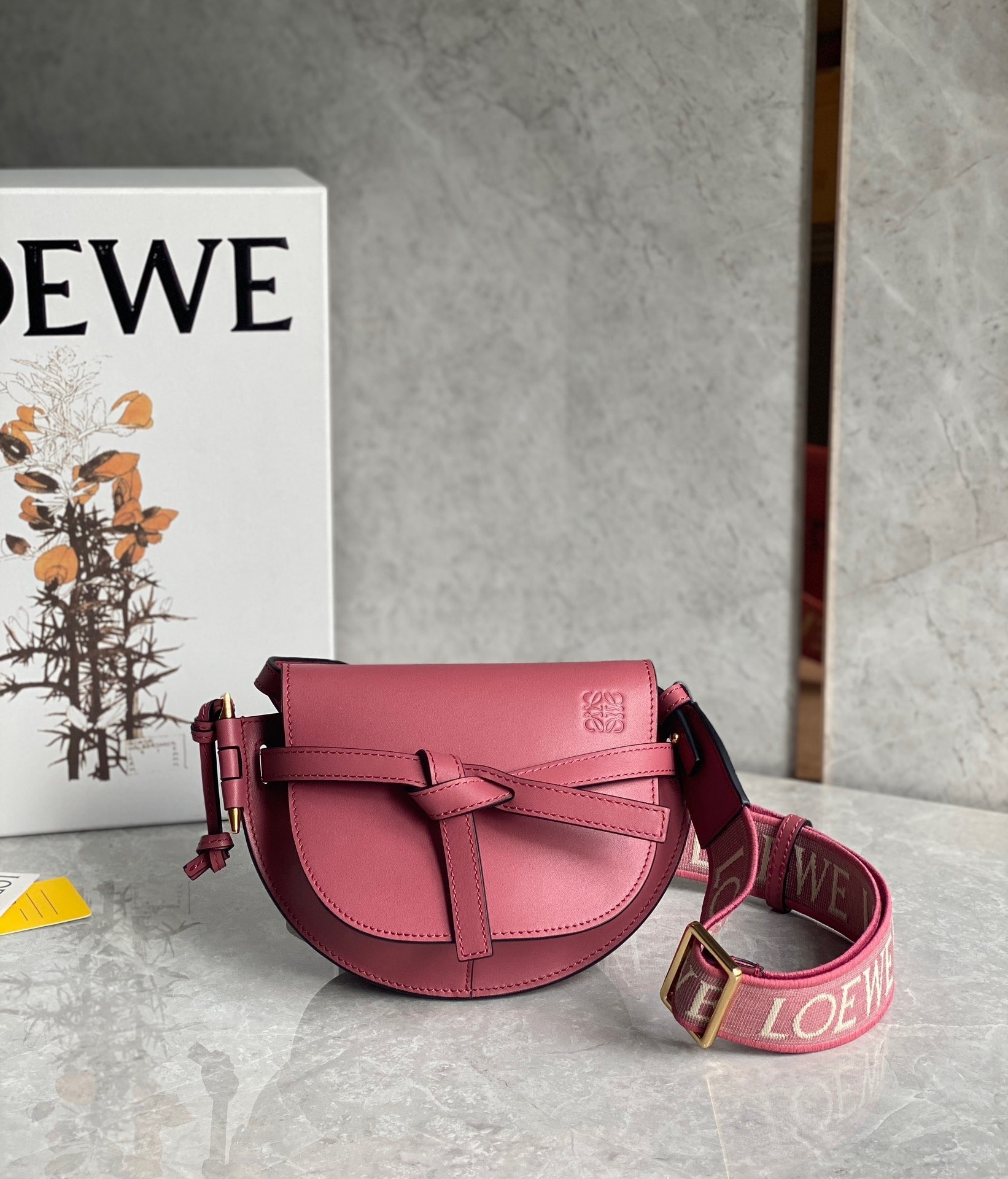 Loewe Mini Gate Dual Bag In Plumrose Calfskin 429