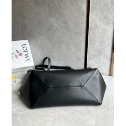 Loewe Large Puzzle Fold Tote Bag in Black Calfskin 464