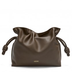 Loewe Flamenco Clutch Bag in Chocolate Nappa Calfskin 548