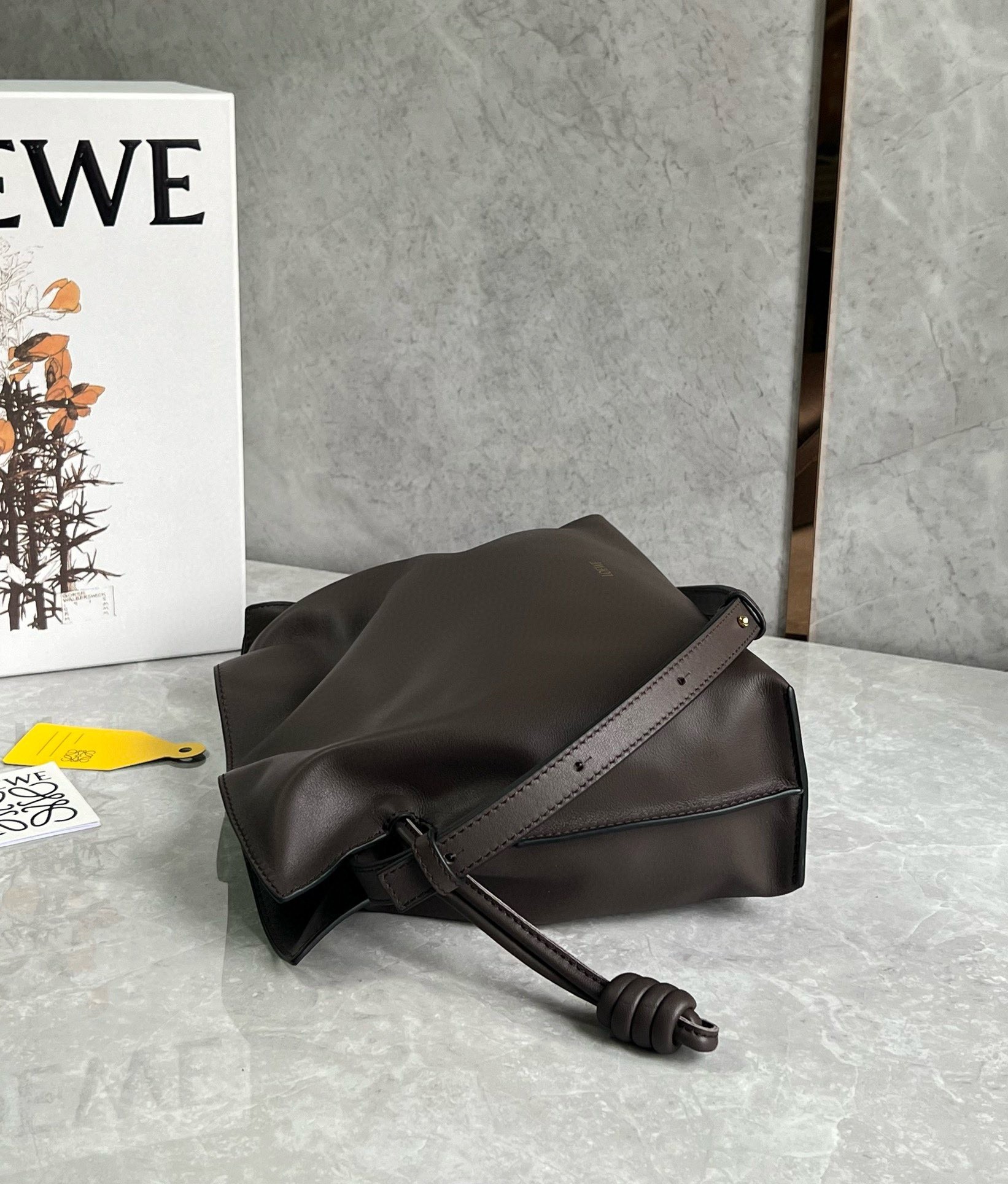 Loewe Flamenco Clutch Bag in Chocolate Nappa Calfskin 548