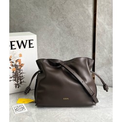 Loewe Flamenco Clutch Bag in Chocolate Nappa Calfskin 548