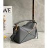 Loewe Puzzle Small Bag In Asphalt Grey Grained Leather 587