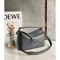 Loewe Puzzle Small Bag In Asphalt Grey Grained Leather 587