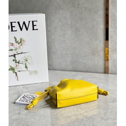 Loewe Flamenco Nano Clutch In Yellow Nappa Leather 607