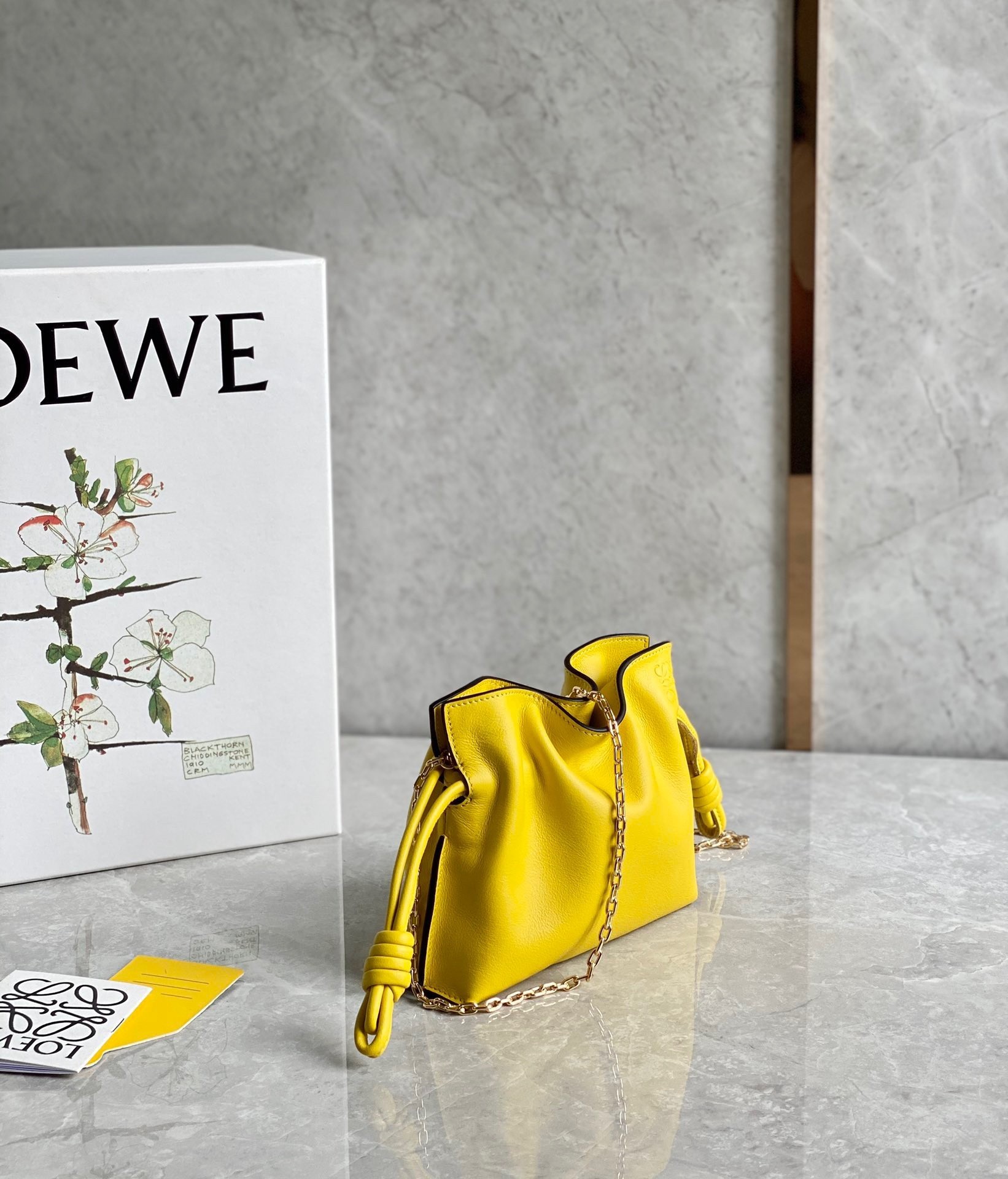 Loewe Flamenco Nano Clutch In Yellow Nappa Leather 607