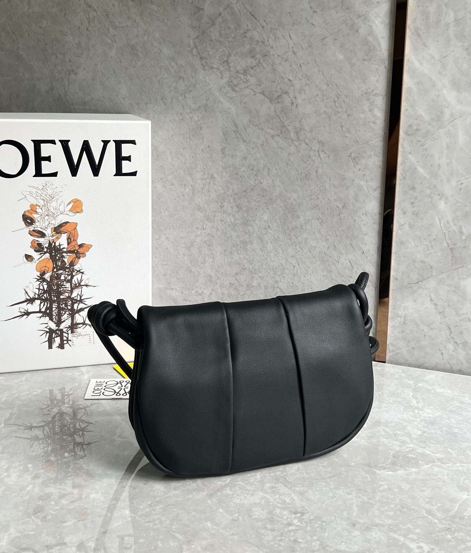 Loewe Paseo Satchel Bag in Black Nappa Leather 645