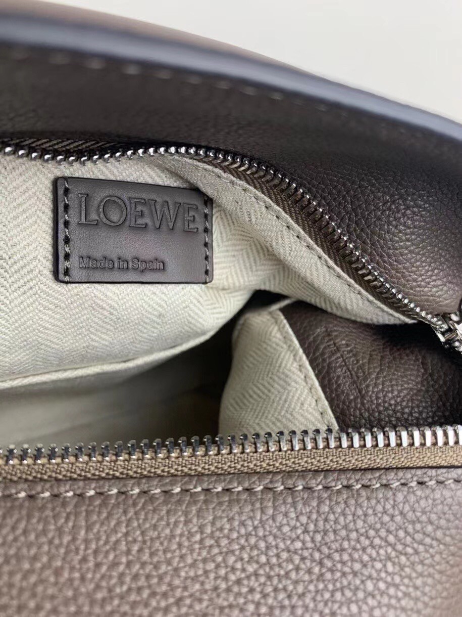 Loewe Small Puzzle Bag In Dark Taupe Grained Calfskin 686