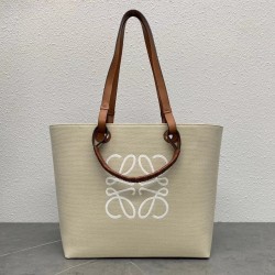 Loewe Anagram Medium Tote Bag In Jacquard and Calfskin  716