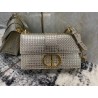 Dior 30 Montaigne Chain Bag In Metallic Gold Calfskin 555