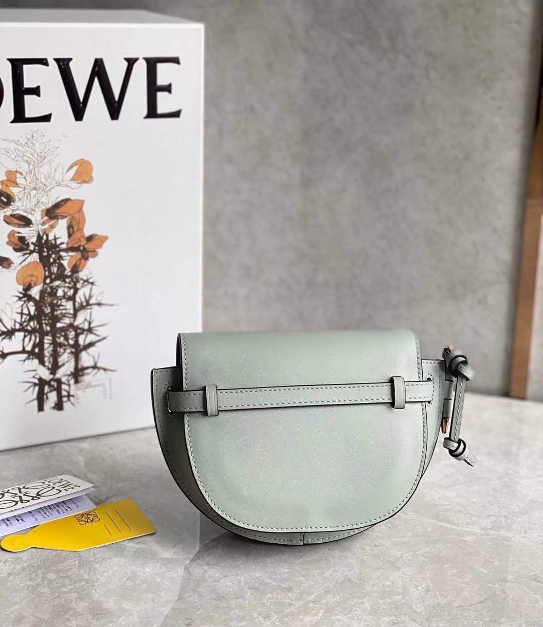 Loewe Mini Gate Dual Bag In Ash Grey Calfskin 773