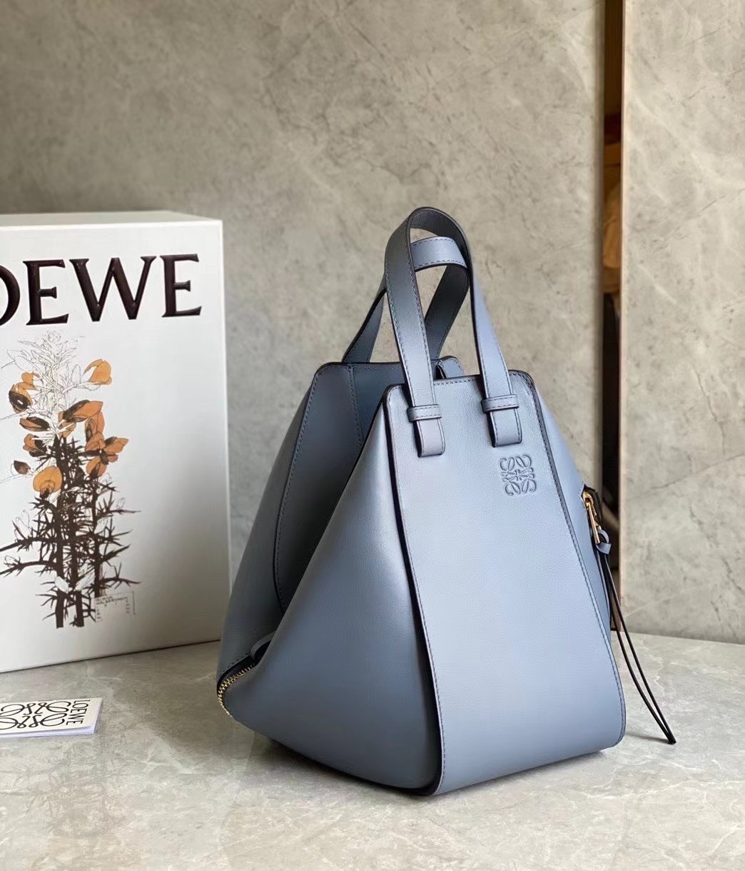 Loewe Hammock Small Bag In Atlantic Blue Calfskin 811