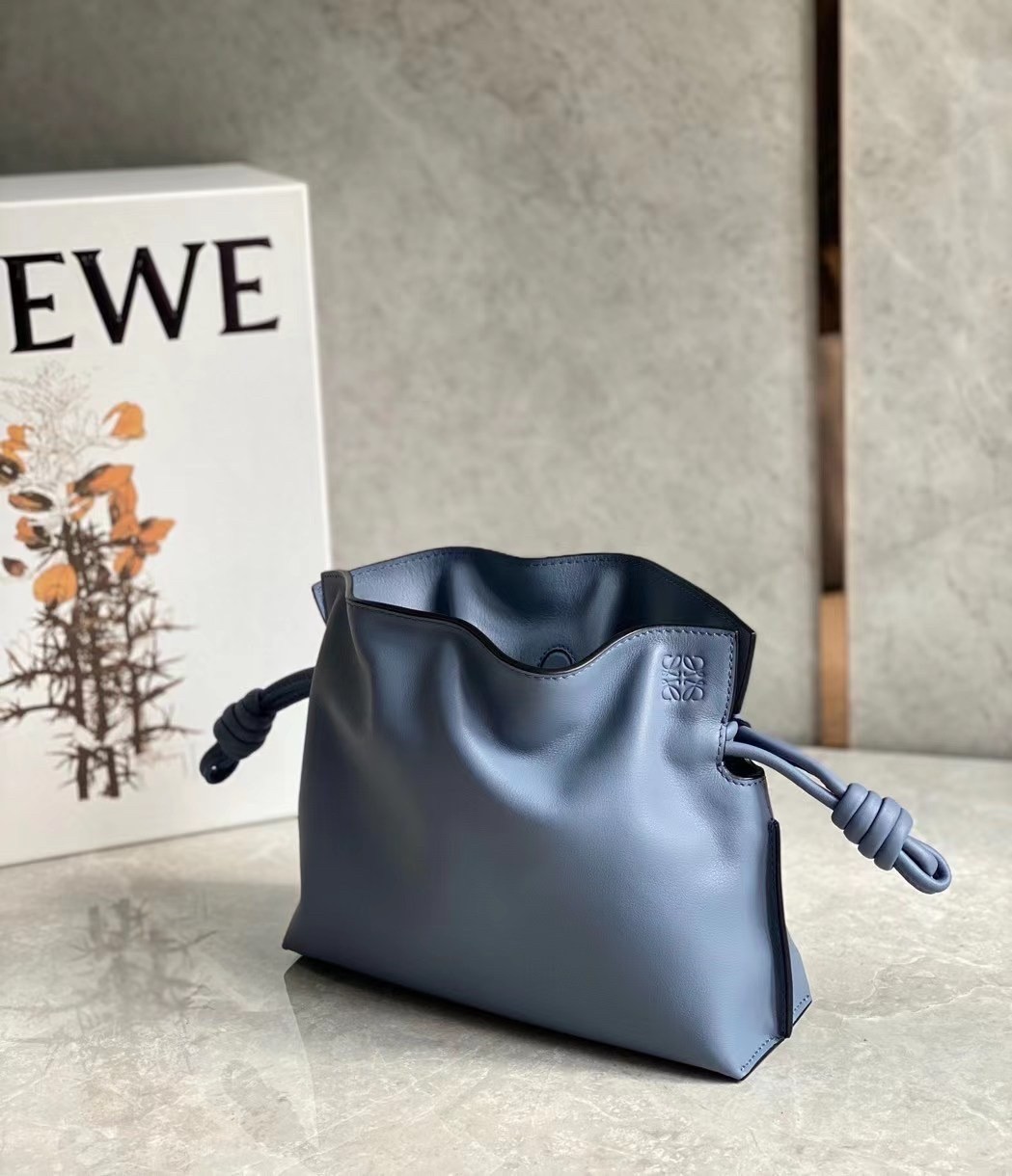 Loewe Flamenco Mini Clutch In Atlantic Blue Nappa Leather 834