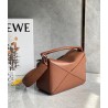 Loewe Puzzle Small Bag In Brown Satin Calfskin 414