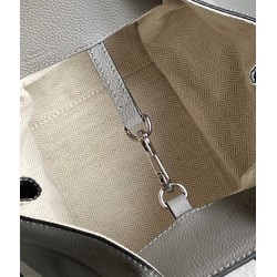 Loewe Compact Hammock Bag in Pearl Grey Grained Calfskin 484