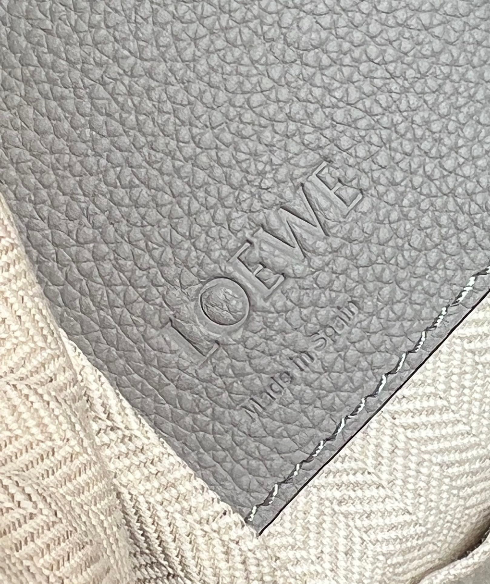 Loewe Compact Hammock Bag in Pearl Grey Grained Calfskin 484