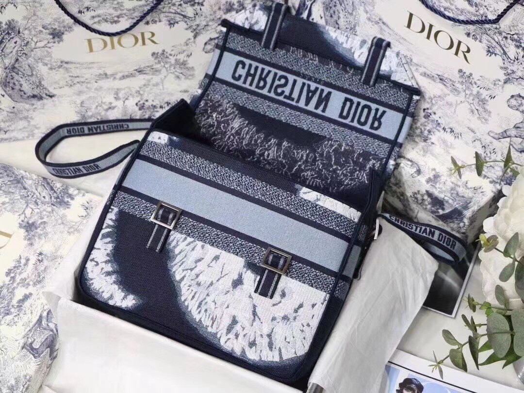 Dior Diorcamp Messenger Bag In Multicolor Tie Embroidery 594