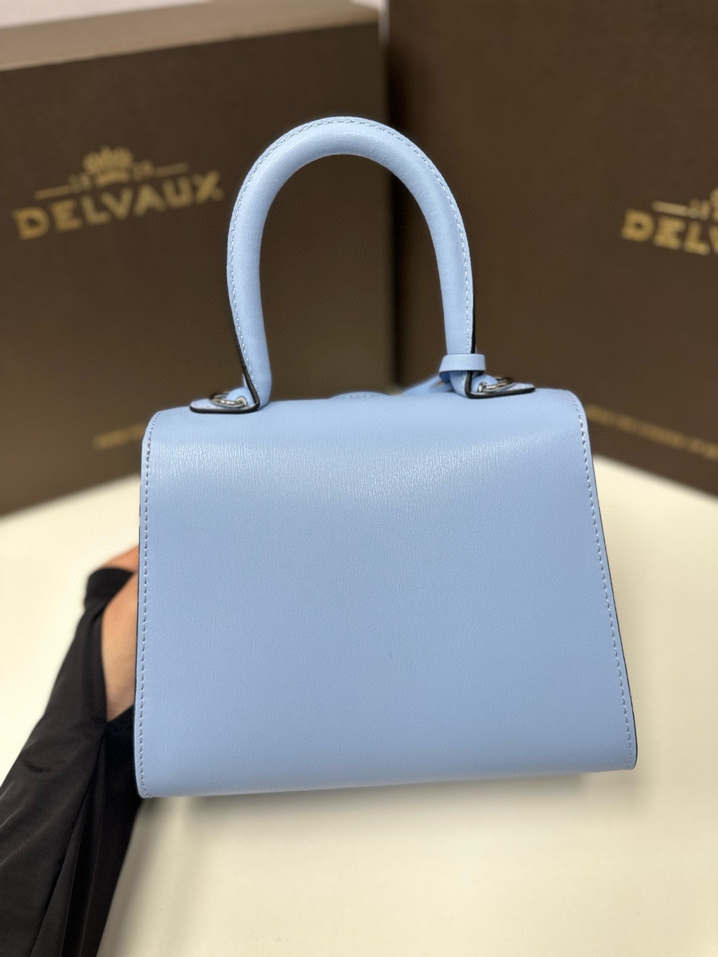 Delvaux Brillant Mini Bag in Azure Box Calf Leather 124