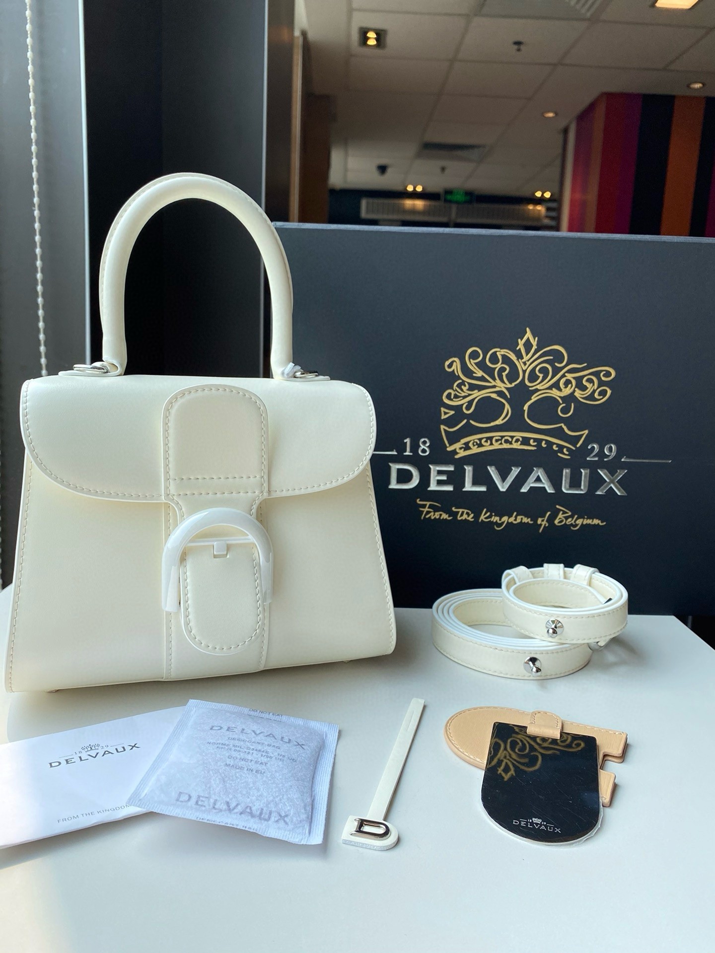 Delvaux Brillant Mini Bag in Ivory Box Calf Leather 654